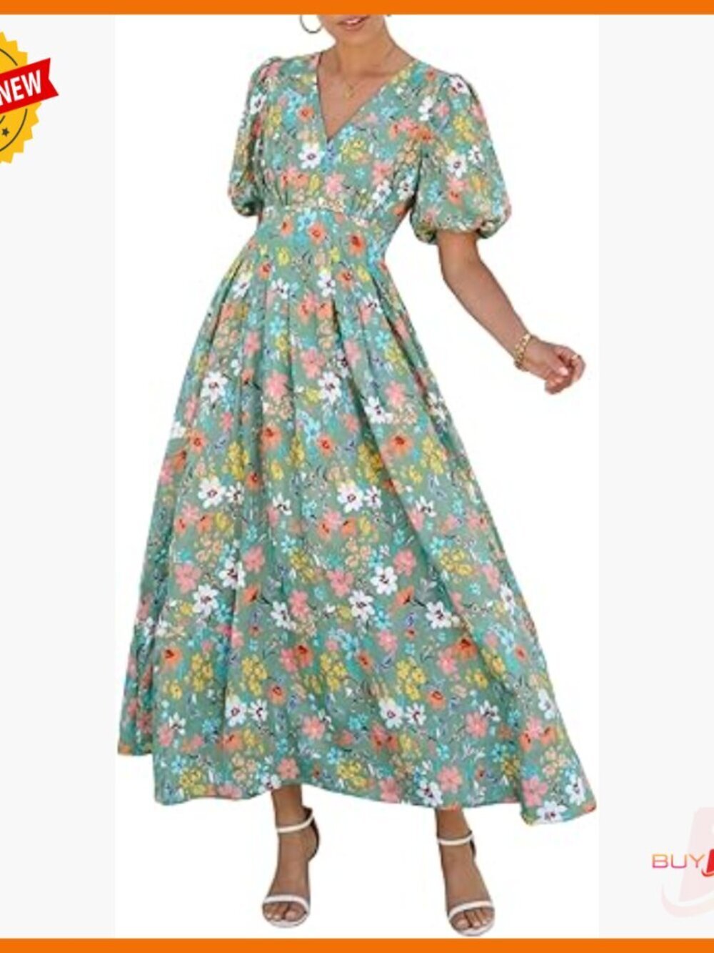Summer Floral Maxi Dress Formal Wedding Guest V-Neck A-Line